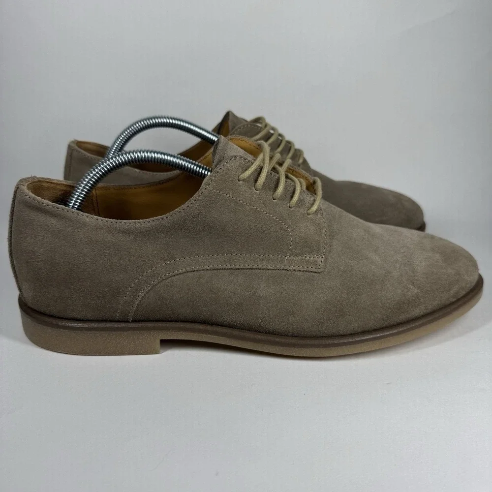 To Boot New York Men's Size 10‎ M Taupe Velvet Suede Asher Lace Up Oxford Shoe